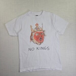 Donald Trump No Kings T-Shirt Basics Small White Short Sleeve Heavyweight USA